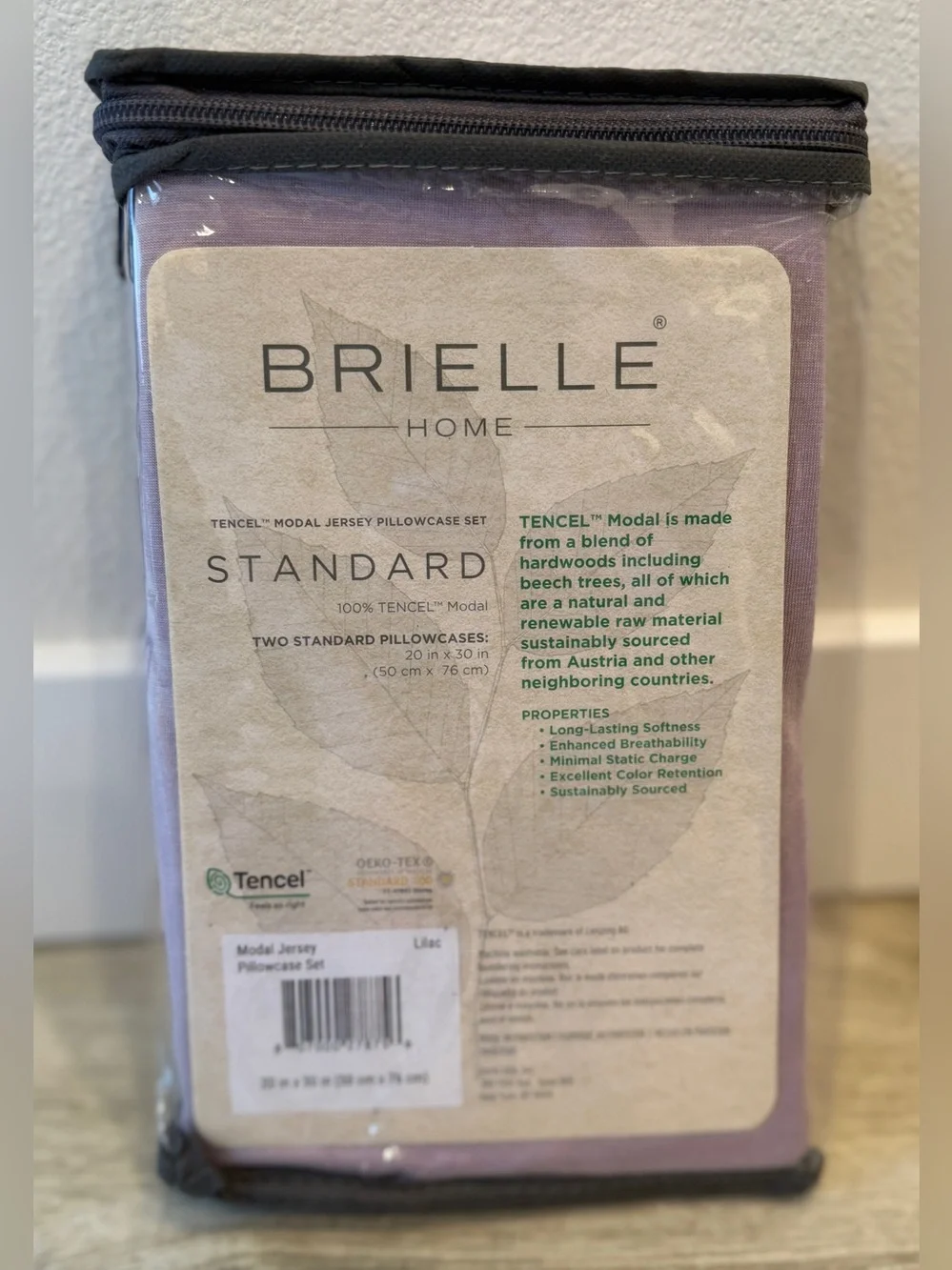 100% Modal Beech Tree Pillowcase Set Standard Jersey Knit Tencel Brielle Home